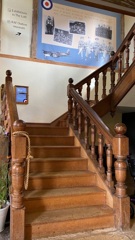 Stairs leading up to the RAF Oulton Museum